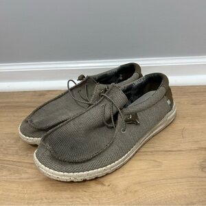 Hey Dude Wally Sox Grey Brown Slip-On Casual Loafers Men’s Size 11